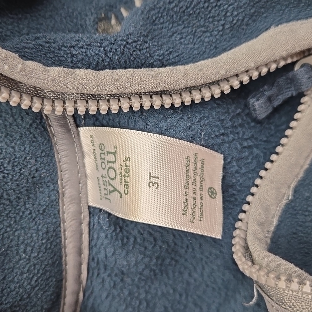 Just One You 3T Fleece Dinosaur Outfit Pants Vest Shiry Gray Navy - Picture 8 of 8